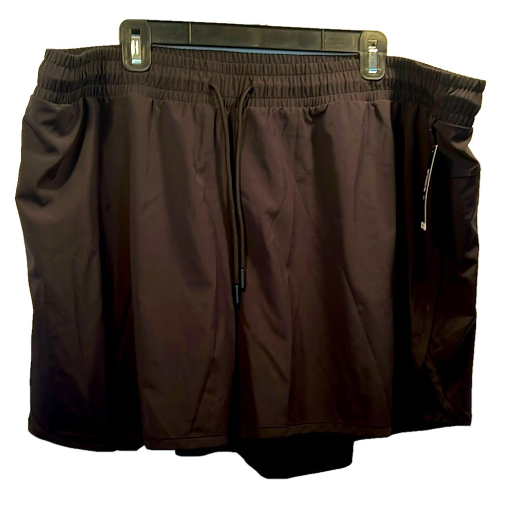 Ideology Performance Shorts, NWT, SZ 3X, Waist 22”, L 16”, In. 3.5”, Deep Black